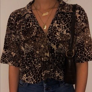 • | Brown Patterned T-Shirt | •